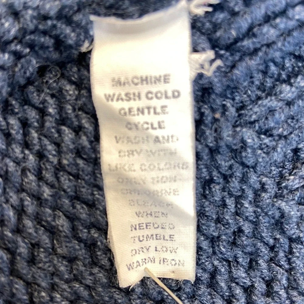 Vintage Gap Mens XXL Blue Shaker Knit Crewneck Sweater Cotton Blend‎